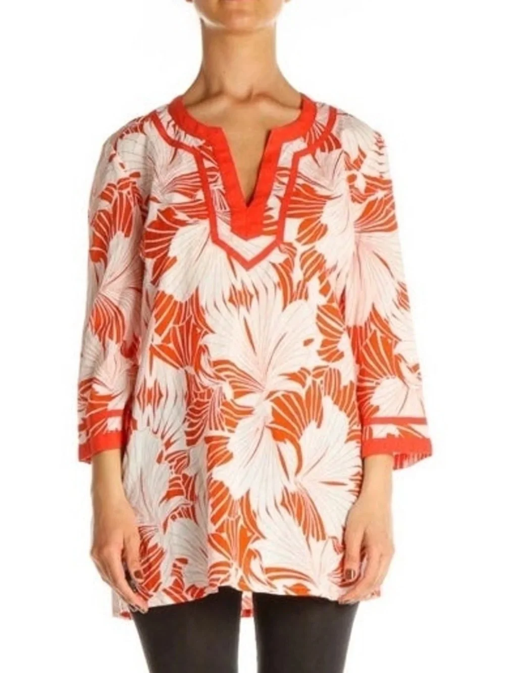 J. Crew Tropical Print Tunic Top